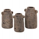 ΔΙΑΚΟΣΜΗΤΙΚA ΣΕΤ 3ΤΜΧ ΒΑΖA ΑΠΟ TERRACOTTA ΓΚΡΙ HM7710.11 Φ12Χ22Υ εκ