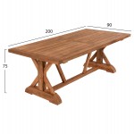 ΤΡΑΠΕΖΙ ΤΡΑΠΕΖΑΡΙΑΣ KRONOS HM9535 ΑΝΑΚΥΚΛΩΜΕΝΟ ΞΥΛΟ ΤΕΑΚ ΧΙΑΣΤΙ ΠΟΔΙΑ ΦΥΣΙΚΟ 200x90x75Yεκ.