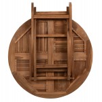 ΤΡΑΠΕΖΙ ΣΤΡΟΓΓΥΛΟ KENDALL ΠΤΥΣΣΟΜΕΝΟ HM9543 ΞΥΛΟ ΤΕΑΚ ΣΕ ΦΥΣΙΚΟ ΧΡΩΜΑ Φ106x73,5Y εκ.