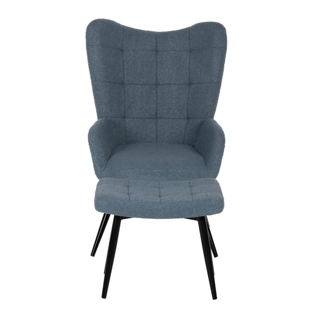 ΠΟΛΥΘΡΟΝΑ CRAWLEY ΜΕ ΥΠΟΠΟΔΙΟ HM8918.24 ΜΠΟΥΚΛΕ ΥΦΑΣΜΑ ΜΠΛΕ 70x74x105Υ εκ.