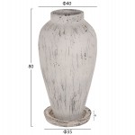 ΔΙΑΚΟΣΜΗΤΙΚΟ ΒΑΖΟ ΔΑΠΕΔΟΥ ΜΕ ΒΑΣΗ-ΠΙΑΤΑΚΙ LAUREL HM7938 ΤΕΡΑΚΟΤΑ- ΛΕΥΚΗ ΠΑΤΙΝΑ Φ40x80Yεκ.