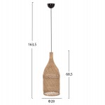 ΦΩΤΙΣΤΙΚΟ ΟΡΟΦΗΣ CARBOY HM7884 ΚΡΕΜΑΣΤΟ ΑΠΟ RATTAN ΣΕ ΦΥΣΙΚΟ ΧΡΩΜΑ Φ28x163,5Yεκ.