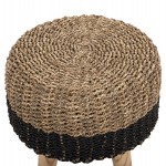 ΣΚΑΜΠΟ BEAM HM7827 ΞΥΛΟ ΤΕΑΚ ΚΑΙ SEAGRASS ΣΕ ΦΥΣΙΚΟ & ΜΑΥΡΟ Φ43x45Yεκ.