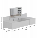 ΚΡΕΜΑΣΤΗ ΤΟΥΑΛΕΤΑ ΜΕ ΚΑΘΡΕΠΤΗ LINDE HM8960.11 ΛΕΥΚΗ ΜΕΛΑΜΙΝΗ 100x39x33Y εκ.