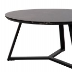 ΤΡΑΠΕΖΙ ΣΑΛΟΝΙΟΥ ΣΤΡΟΓΓΥΛΟ ROCKET HM9586.01 MDF ΜΑΥΡΟ ΜΑΡΜΑΡΟ-ΜΑΥΡΗ ΣΑΓΡΕ ΒΑΣΗ Φ80x42Υεκ.