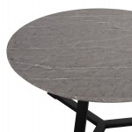 ΤΡΑΠΕΖΙ ΣΑΛΟΝΙΟΥ ΣΤΡΟΓΓΥΛΟ ROCKET HM9586.02 MDF ΓΚΡΙ ΜΑΡΜΑΡΟ-ΜΑΥΡΗ ΣΑΓΡΕ ΒΑΣΗ Φ80x42Υεκ.