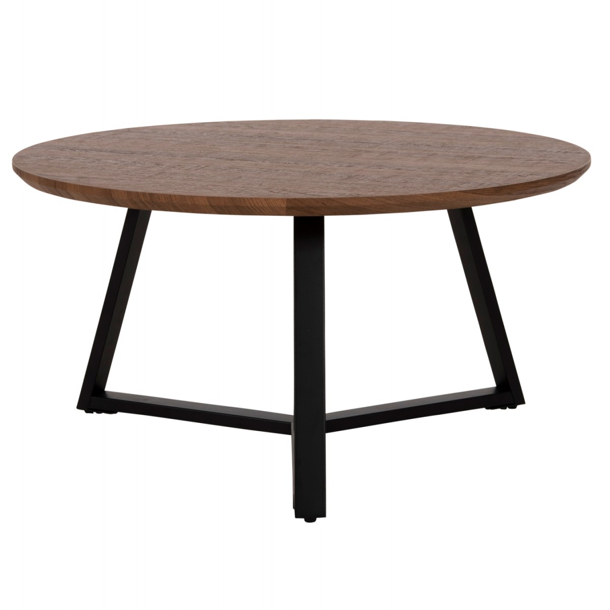 ΤΡΑΠΕΖΙ ΣΑΛΟΝΙΟΥ ΣΤΡΟΓΓΥΛΟ ROCKET HM9586.04 MDF WALNUT-ΜΑΥΡΗ ΣΑΓΡΕ ΒΑΣΗ Φ80x42Υεκ.