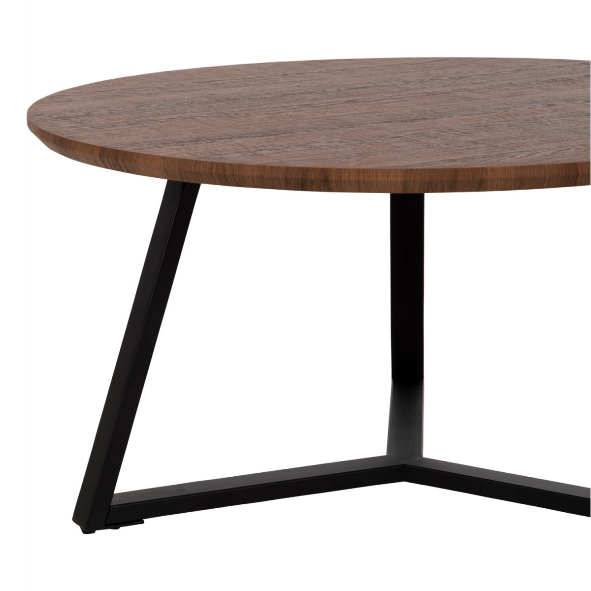 ΤΡΑΠΕΖΙ ΣΑΛΟΝΙΟΥ ΣΤΡΟΓΓΥΛΟ ROCKET HM9586.04 MDF WALNUT-ΜΑΥΡΗ ΣΑΓΡΕ ΒΑΣΗ Φ80x42Υεκ.