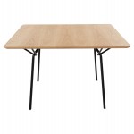 ΤΡΑΠΕΖΙ ΤΡΑΠΕΖΑΡΙΑΣ TRENK HM9614.01 MDF ΜΕ ΚΑΠΛΑΜΑ ΔΡΥΟΣ ΦΥΣΙΚΟ-ΜΑΥΡΟ ΜΕΤΑΛΛΟ 120x120x75Υεκ.