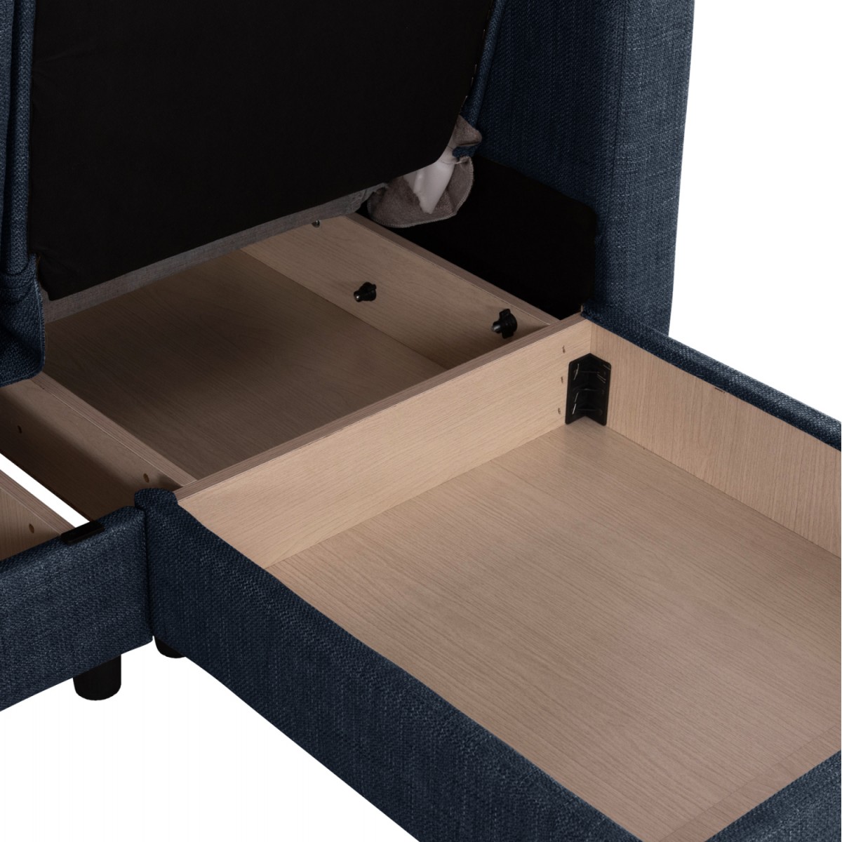 ΚΑΝΑΠΕΣ ΚΡΕΒΑΤΙ GHUFRAN ΓΩΝΙΑ ΑΝΑΣΤΡΕΨΙΜΗ ΜΠΛΕ HM3244.07 ΜΕ ΑΠΟΘΗΚΕΤΙΚΟ ΧΩΡΟ 202x140x78Yεκ.