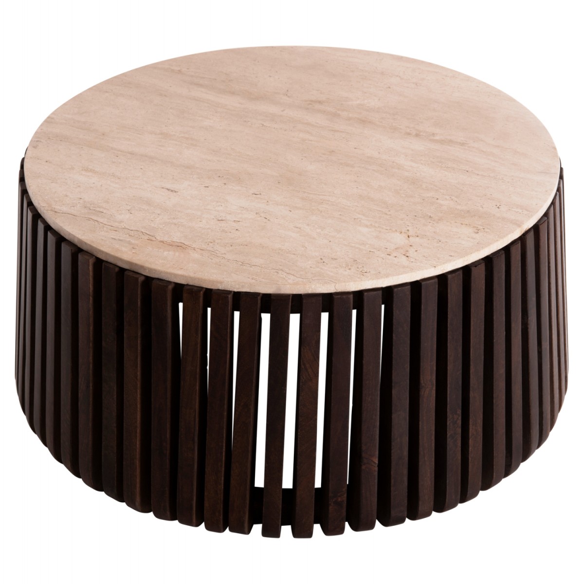 ΤΡΑΠΕΖΙ ΣΑΛΟΝΙΟΥ KREST HM9712 ΜΑΣΙΦ ΞΥΛΟ ΑΚΑΚΙΑΣ ΣΕ ΚΑΦΕ-ΤΡΑΒΕΡΤΙΝA Φ90x40Υεκ.