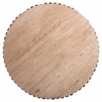 ΤΡΑΠΕΖΙ ΣΑΛΟΝΙΟΥ KREST HM9712 ΜΑΣΙΦ ΞΥΛΟ ΑΚΑΚΙΑΣ ΣΕ ΚΑΦΕ-ΤΡΑΒΕΡΤΙΝA Φ90x40Υεκ.