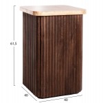 ΒΟΗΘΗΤΙΚΟ ΤΡΑΠΕΖΑΚΙ ΤΕΤΡΑΓΩΝΟ GLADYS HM9713 ΜΑΣΙΦ MANGO-ΤΡΑΒΕΡΤΙΝΑ 40x40x60Υεκ.