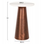 ΒΟΗΘΗΤΙΚΟ ΤΡΑΠΕΖΙ FODEN HM9720 ΛΕΥΚΟ ΜΑΡΜΑΡΟ ΚΑΙ ΜΕΤΑΛΛΟ Φ40,5x59Υεκ