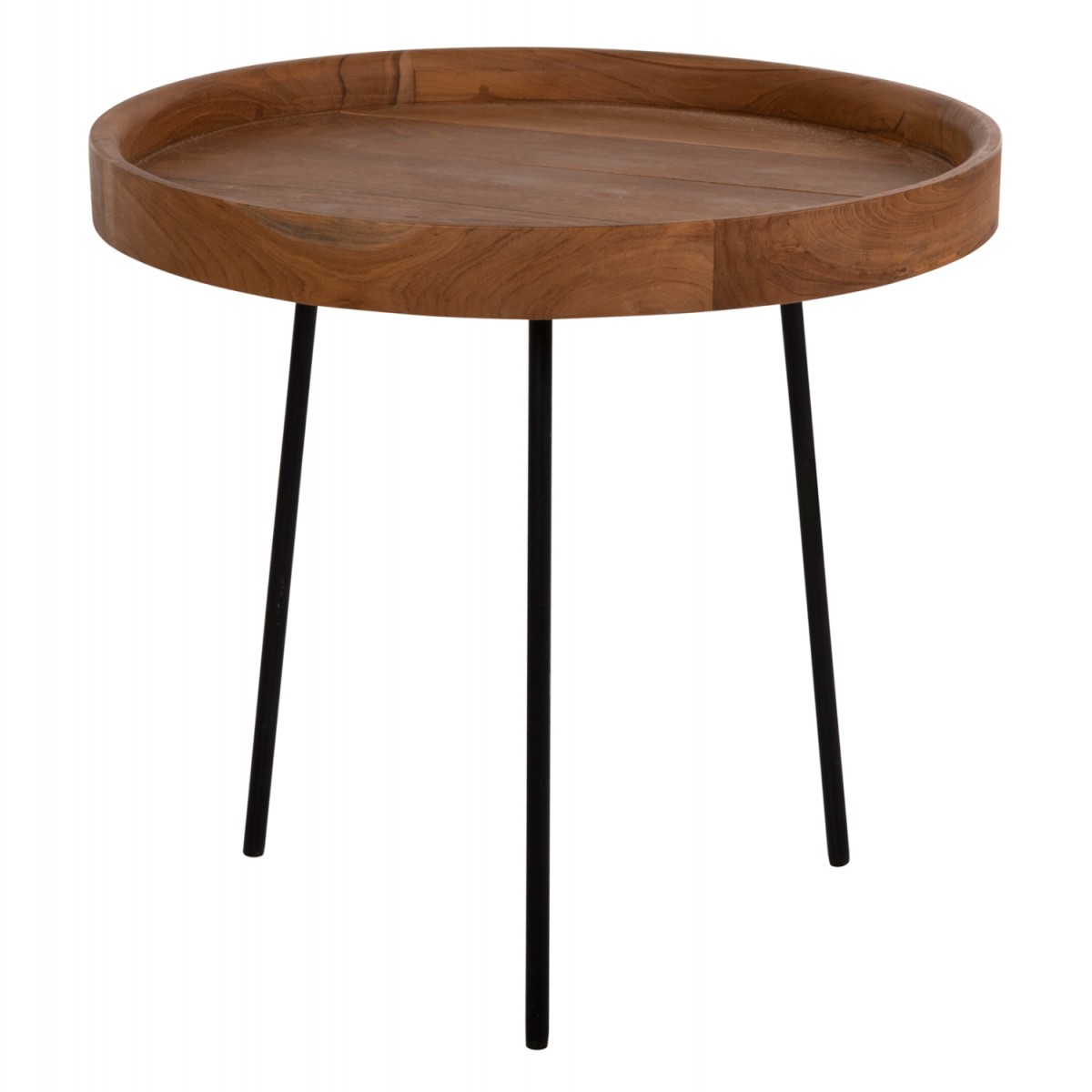 ΣΕΤ 3ΤΜΧ ΒΟΗΘΗΤΙΚΑ ΤΡΑΠΕΖΙΑ MANTARYS HM9799 ΞΥΛΟ MINDI-ΜΑΥΡΑ ΜΕΤΑΛΛΙΚΑ ΠΟΔΙΑ Φ60x55,5Υ εκ.