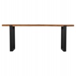 ΚΟΝΣΟΛΑ SHIRE HM9800 ΑΝΑΚΥΚΛΩΜΕΝΟ ΞΥΛΟ TEAK-ΜΑΥΡΕΣ ΜΕΤΑΛΛΙΚΕΣ ΒΑΣΕΙΣ 240x50x90Yεκ