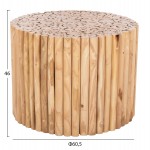 ΤΡΑΠΕΖΙ ΣΑΛΟΝΙΟΥ ΣΤΡΟΓΓΥΛΟ COOTER HM9864 ΚΛΑΔΙΑ TEAK-ΦΥΣΙΚΟ Φ60,5x46Υεκ.