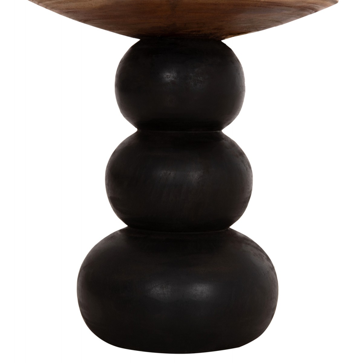 ΒΟΗΘΗΤΙΚΟ ΤΡΑΠΕΖΑΚΙ ΣΤΡΟΓΓΥΛΟ JACKY HM9890 SUAR ΞΥΛΟ ΦΥΣΙΚΟ & ΜΑΥΡΟ Φ40x45,5Υεκ.