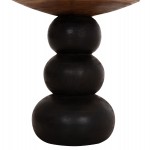 ΒΟΗΘΗΤΙΚΟ ΤΡΑΠΕΖΑΚΙ ΣΤΡΟΓΓΥΛΟ JACKY HM9890 SUAR ΞΥΛΟ ΦΥΣΙΚΟ & ΜΑΥΡΟ Φ40x45,5Υεκ.