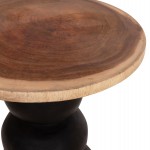 ΒΟΗΘΗΤΙΚΟ ΤΡΑΠΕΖΑΚΙ ΣΤΡΟΓΓΥΛΟ JACKY HM9890 SUAR ΞΥΛΟ ΦΥΣΙΚΟ & ΜΑΥΡΟ Φ40x45,5Υεκ.