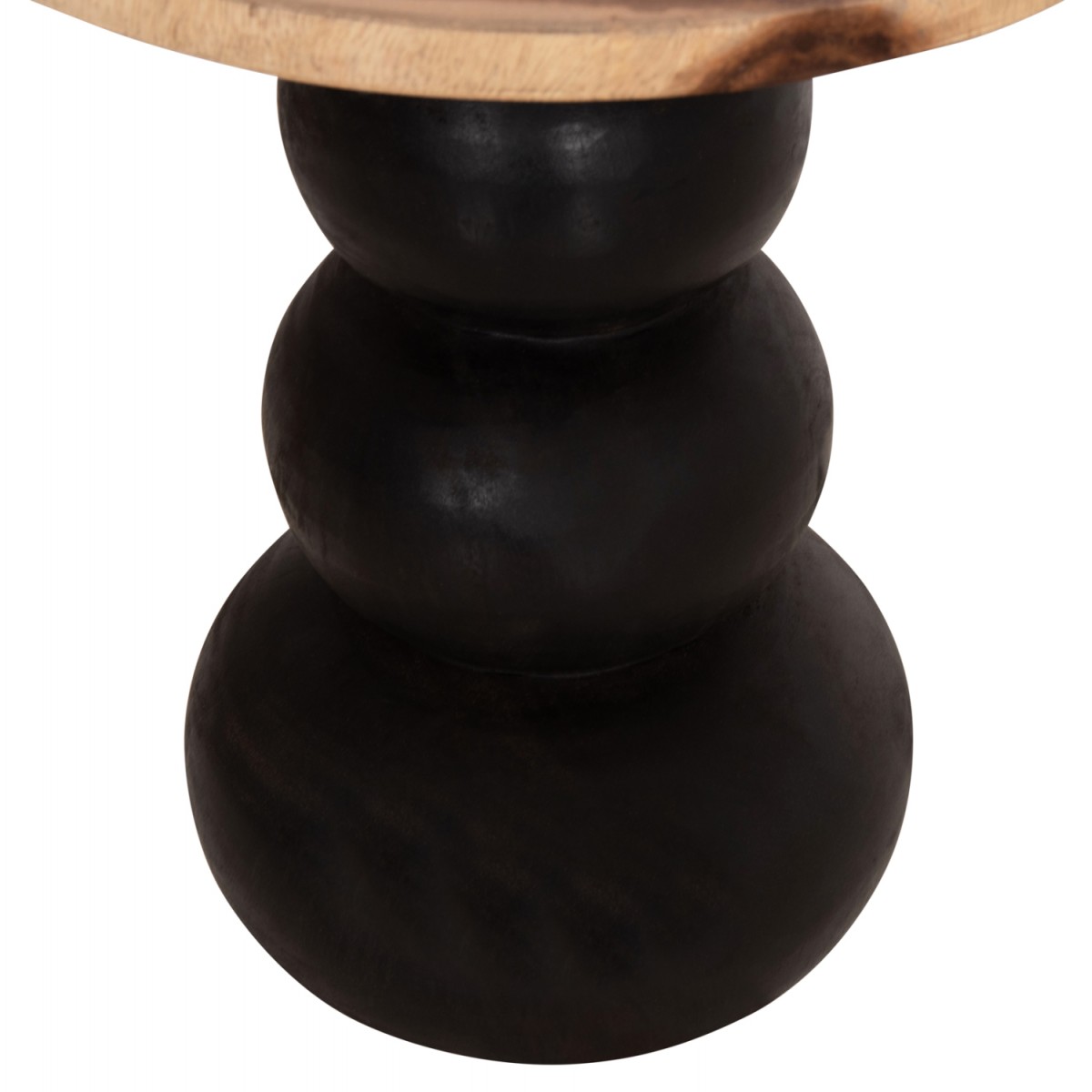 ΒΟΗΘΗΤΙΚΟ ΤΡΑΠΕΖΑΚΙ ΣΤΡΟΓΓΥΛΟ JACKY HM9890 SUAR ΞΥΛΟ ΦΥΣΙΚΟ & ΜΑΥΡΟ Φ40x45,5Υεκ.