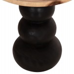 ΒΟΗΘΗΤΙΚΟ ΤΡΑΠΕΖΑΚΙ ΣΤΡΟΓΓΥΛΟ JACKY HM9890 SUAR ΞΥΛΟ ΦΥΣΙΚΟ & ΜΑΥΡΟ Φ40x45,5Υεκ.