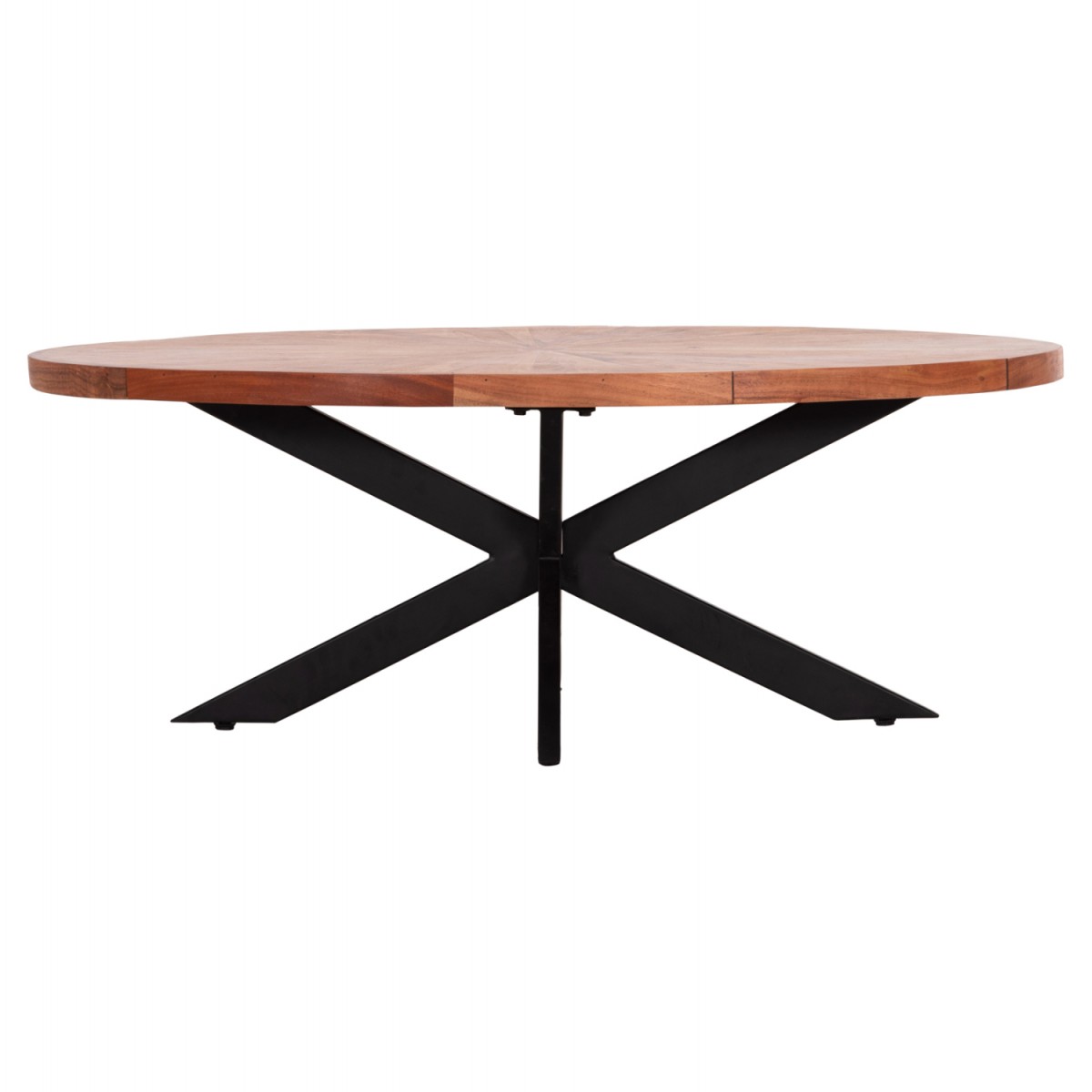 ΤΡΑΠΕΖΙ ΣΑΛΟΝΙΟΥ ΟΒΑΛ MONTANA SUPERIOR HM9906 ΞΥΛΟ ΑΚΑΚΙΑΣ-ΜΕΤΑΛΛΟ 120x61x45Υεκ.