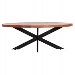 ΤΡΑΠΕΖΙ ΣΑΛΟΝΙΟΥ ΟΒΑΛ MONTANA SUPERIOR HM9906 ΞΥΛΟ ΑΚΑΚΙΑΣ-ΜΕΤΑΛΛΟ 120x61x45Υεκ.