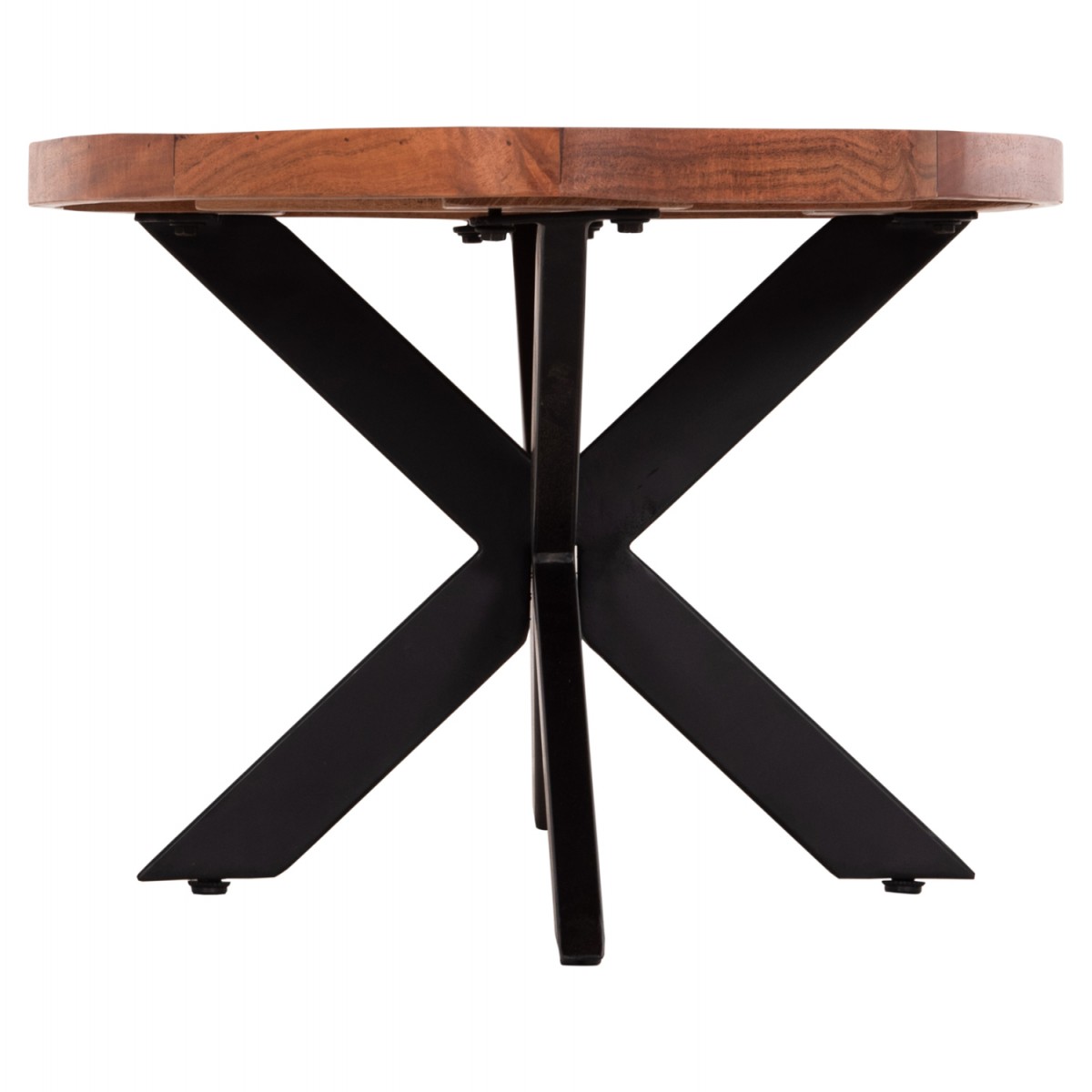 ΤΡΑΠΕΖΙ ΣΑΛΟΝΙΟΥ ΟΒΑΛ MONTANA SUPERIOR HM9906 ΞΥΛΟ ΑΚΑΚΙΑΣ-ΜΕΤΑΛΛΟ 120x61x45Υεκ.