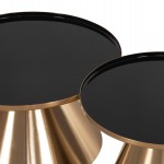 ΤΡΑΠΕΖΙA ΣΑΛΟΝΙΟΥ 2ΤΜΧ LORME HM9923 ΜΕΤΑΛΛΟ ΣΕ ΜΑΥΡΟ&ΧΡΥΣΟ Φ50 & Φ40 εκ.