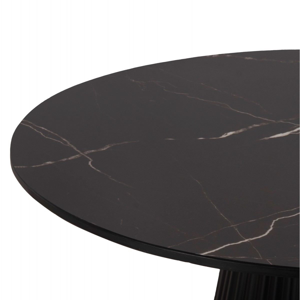 ΤΡΑΠΕΖΙA ΣΑΛΟΝΙΟΥ 2ΤΜΧ DIEN HM9926 ΜΕΤΑΛ.ΒΑΣΕΙΣ & ΚΕΡΑΜΙΚΟ TOP-ΜΑΥΡΟ Φ56.5 & Φ43.5 εκ.