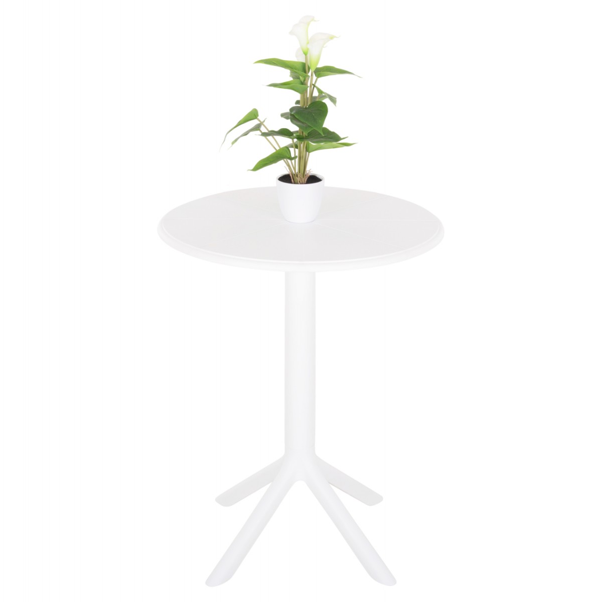 ΤΡΑΠΕΖΙ ΠΟΛΥΠΡΟΠΥΛΕΝΙΟΥ ΣΤΡΟΓΓΥΛΟ TERRIN HM6124.11 ΛΕΥΚΟ Φ61x77Υεκ.