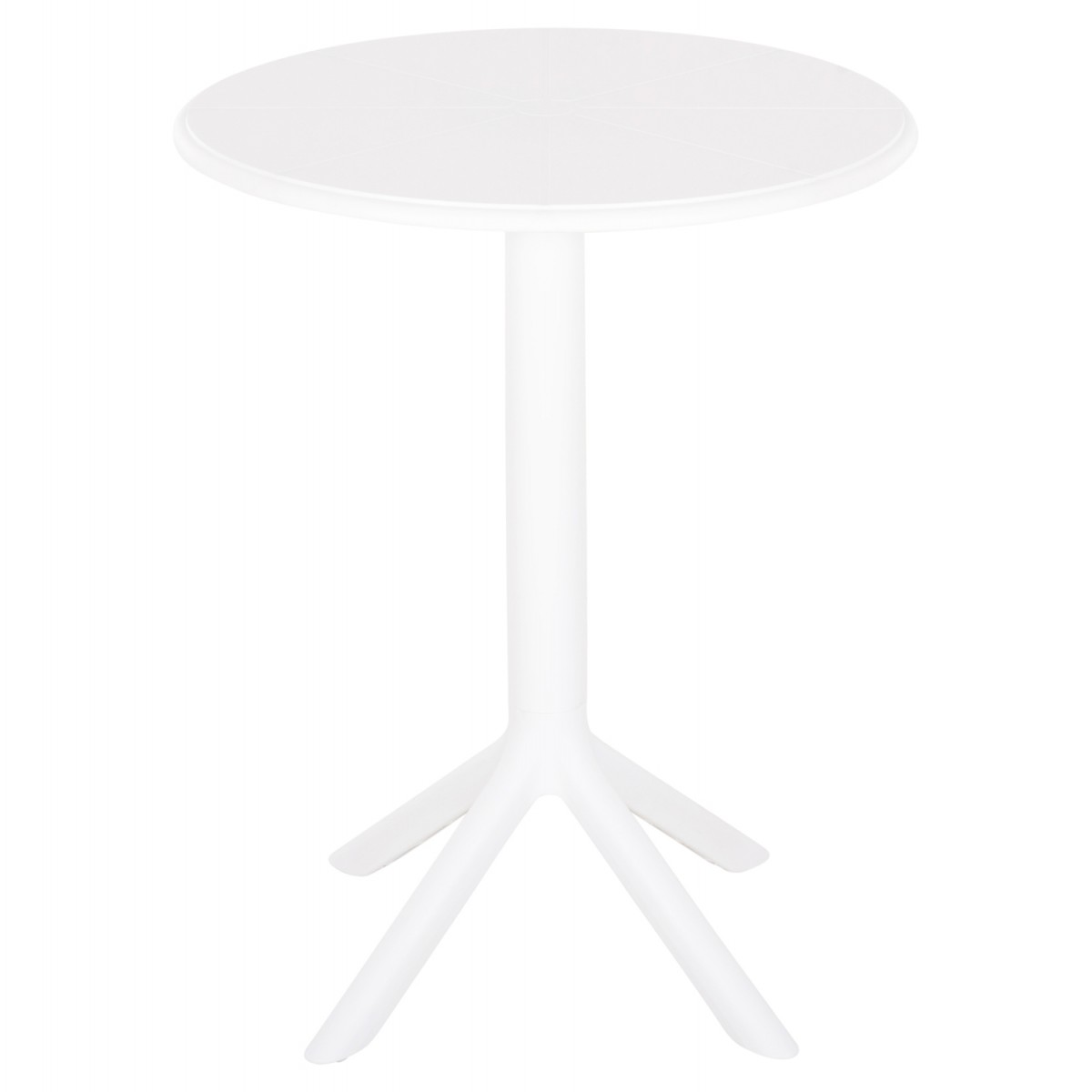 ΤΡΑΠΕΖΙ ΠΟΛΥΠΡΟΠΥΛΕΝΙΟΥ ΣΤΡΟΓΓΥΛΟ TERRIN HM6124.11 ΛΕΥΚΟ Φ61x77Υεκ.