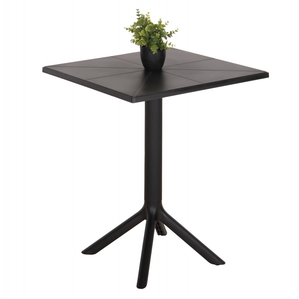 ΤΡΑΠΕΖΙ ΠΟΛΥΠΡΟΠΥΛΕΝΙΟΥ ΤΕΤΡΑΓΩΝΟ TERRIN HM6125.12 ΜΑΥΡΟ 60,5x60,5x76,5Υεκ.