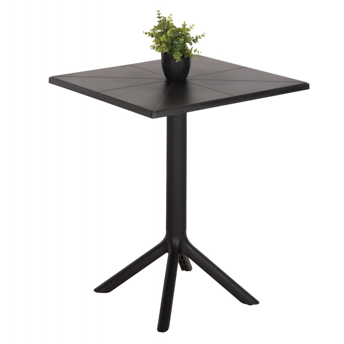 ΤΡΑΠΕΖΙ ΠΟΛΥΠΡΟΠΥΛΕΝΙΟΥ ΤΕΤΡΑΓΩΝΟ TERRIN HM6125.12 ΜΑΥΡΟ 60,5x60,5x76,5Υεκ.