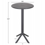 ΤΡΑΠΕΖΙ ΜΠΑΡ ΣΤΡΟΓΓΥΛΟ TERRIN HM6126.20 ΠΟΛΥΠΡΟΠΥΛΕΝΙΟ ΓΚΡΙ Φ60x106Υεκ.