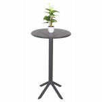 ΤΡΑΠΕΖΙ ΜΠΑΡ ΣΤΡΟΓΓΥΛΟ TERRIN HM6126.20 ΠΟΛΥΠΡΟΠΥΛΕΝΙΟ ΓΚΡΙ Φ60x106Υεκ.