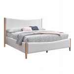 ΚΡΕΒΑΤΙ ΔΙΠΛΟ RANTUS ΓΙΑ ΣΤΡΩΜΑ 160Χ200 HM683 ΛΕΥΚΟ ΜΠΟΥΚΛΕ ΥΦΑΣΜΑ 212x184x120Υεκ.