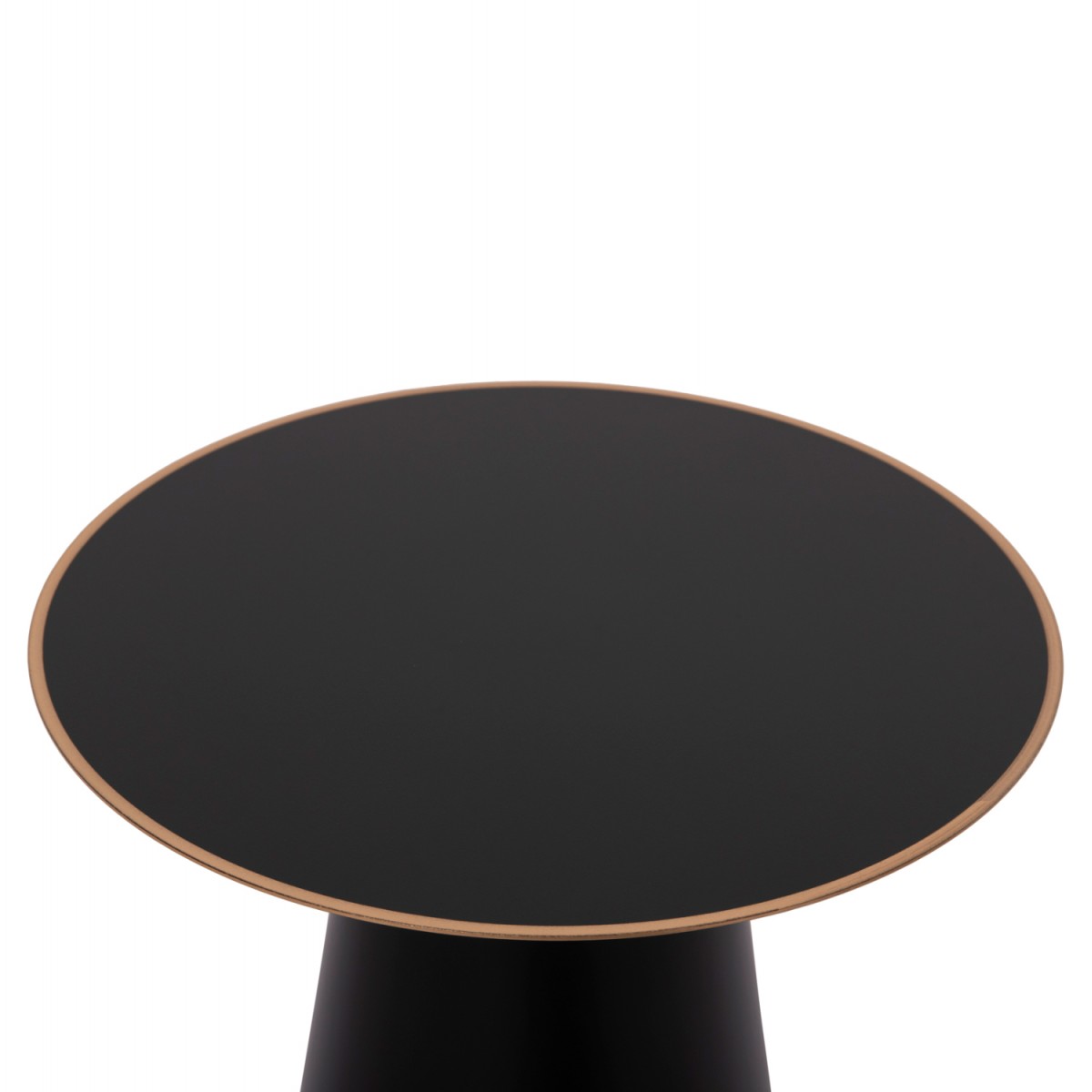 ΤΡΑΠΕΖΙA ΣΑΛΟΝΙΟΥ 2ΤΜΧ BALLI HM9996 ΣΤΡΟΓΓΥΛΑ ΜΕΤΑΛΛΙΚΑ ΜΑΥΡΑ Φ50 & Φ40 εκ.