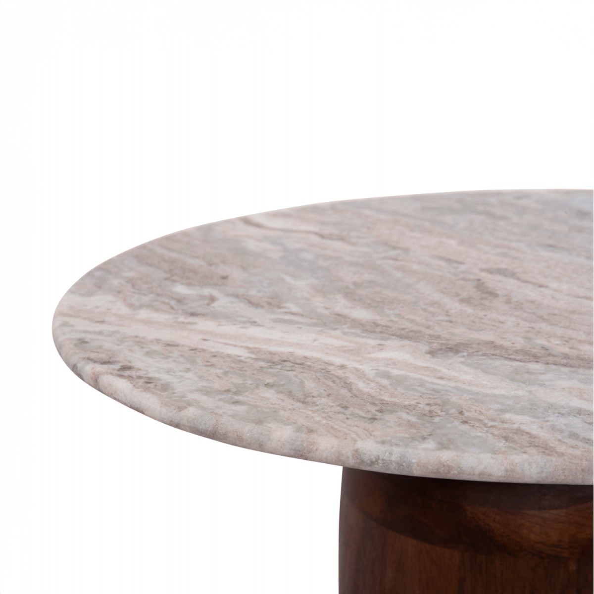 ΤΡΑΠΕΖΙ ΣΑΛΟΝΙΟΥ ΣΤΡΟΓΓΥΛΟ MALED HM18002 ΓΚΡΙ ΜΑΡΜΑΡO-ΞΥΛΟ MANGO Φ60x44,5Υεκ.