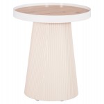 ΤΡΑΠΕΖΑΚΙ ΒΟΗΘΗΤΙΚΟ DENTON HM18023.02 MDF TOP ΦΥΣΙΚΟ ΞΥΛΟΥ-ΒΑΣΗ ΛΕΥΚΗ Φ45x51,5Υεκ.