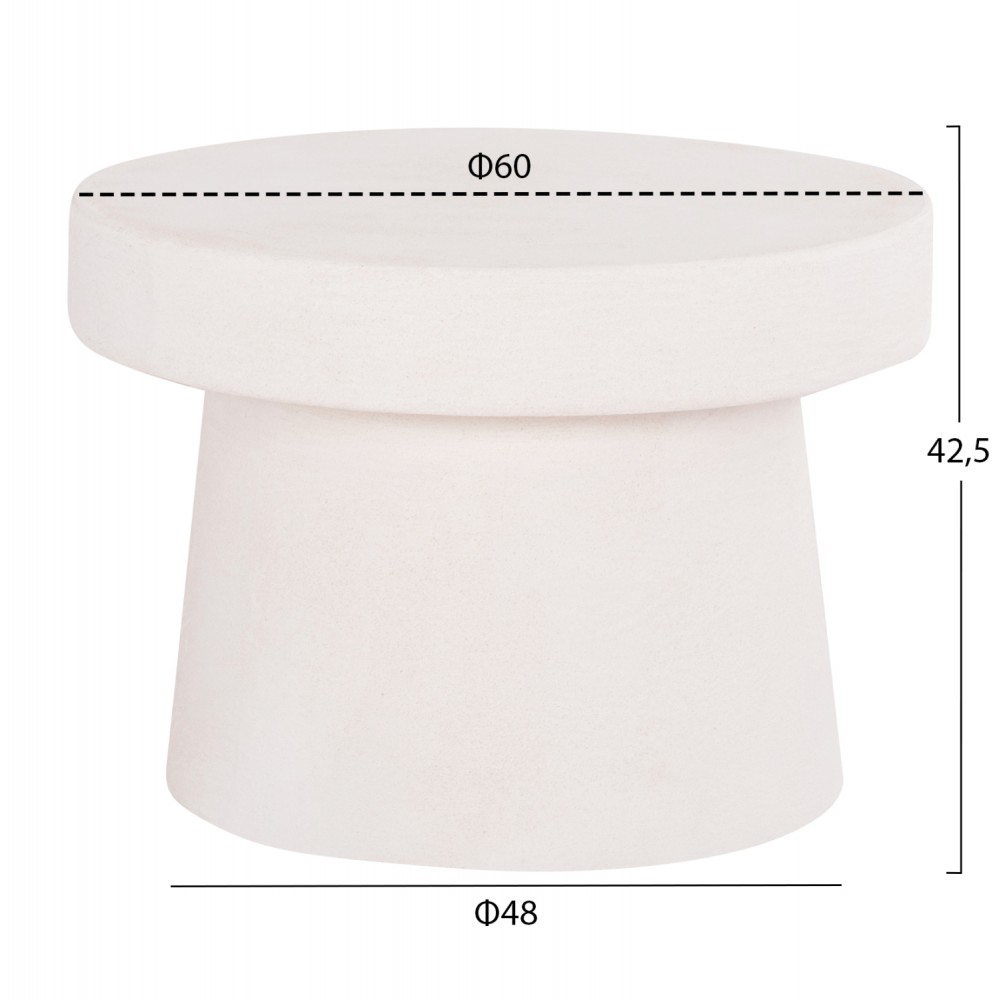 ΤΡΑΠΕΖΙ ΣΑΛΟΝΙΟΥ ΣΤΡΟΓΓΥΛΟ ΣΕΙΡΑ SANTORINI HM18051 MDF ΣΕ ΥΠΟΛΕΥΚΟ ΧΡΩΜΑ Φ60x42,5Υεκ.