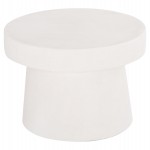 ΤΡΑΠΕΖΙ ΣΑΛΟΝΙΟΥ ΣΤΡΟΓΓΥΛΟ ΣΕΙΡΑ SANTORINI HM18051 MDF ΣΕ ΥΠΟΛΕΥΚΟ ΧΡΩΜΑ Φ60x42,5Υεκ.