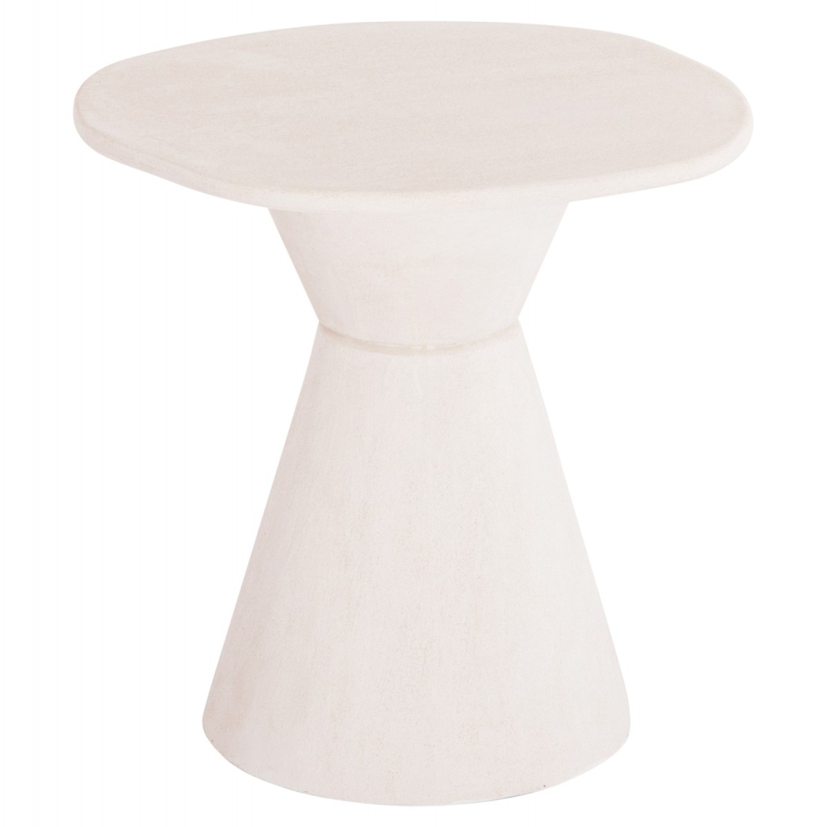 ΤΡΑΠΕΖΙ ΤΡΑΠΕΖΑΡΙΑΣ ΣΤΡΟΓΓΥΛΟ ΣΕΙΡΑ SANTORINI HM18055 MDF ΥΠΟΛΕΥΚΟ ΧΡΩΜΑ Φ77x76Υεκ.