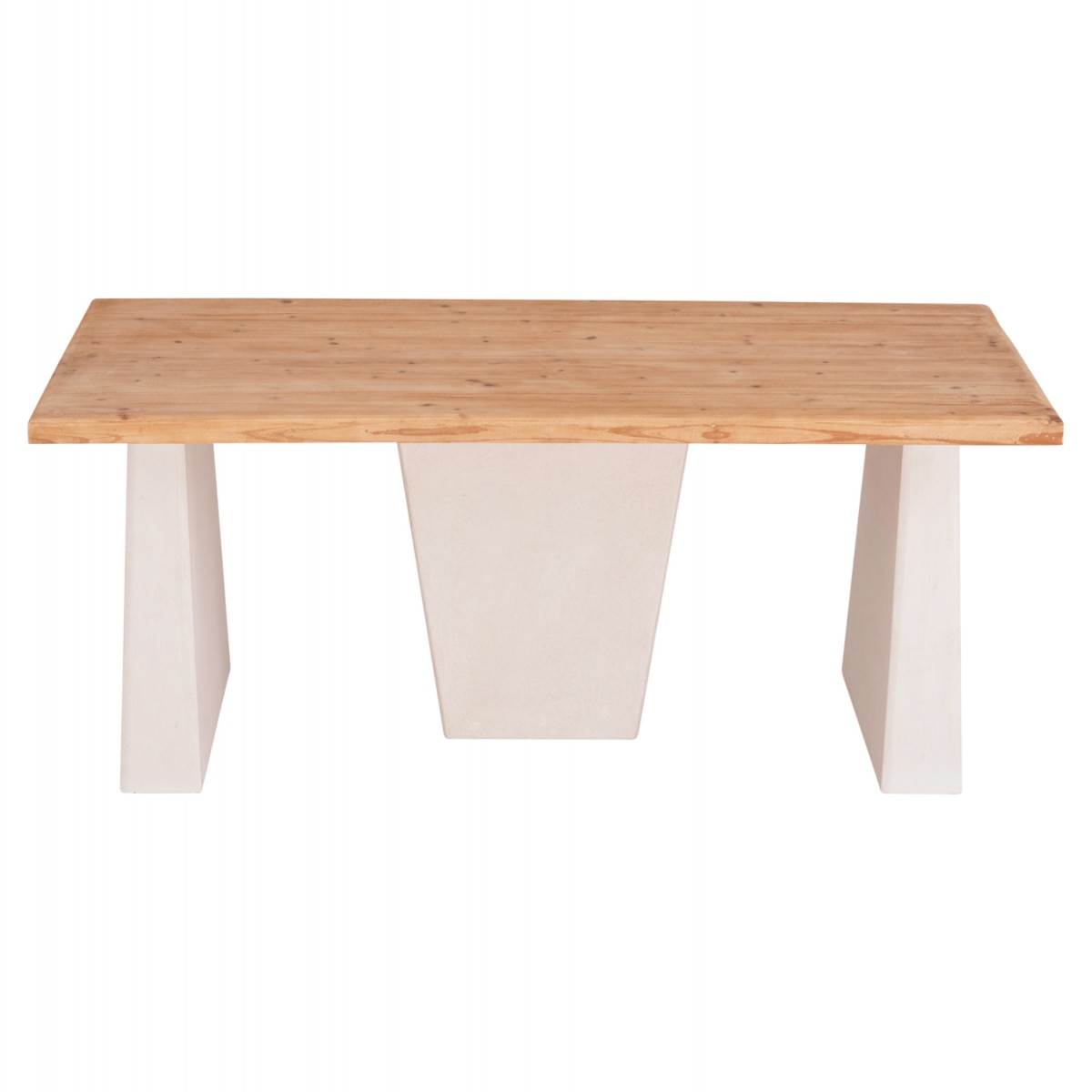 ΤΡΑΠΕΖΙ ΣΕΙΡΑ SANTORINI HM18042 ΤΟΠ ΞΥΛΟ ΕΛΑΤΟΥ-ΠΟΔΙΑ MDF ΥΠΟΛΕΥΚΑ 179x90x75Υεκ.