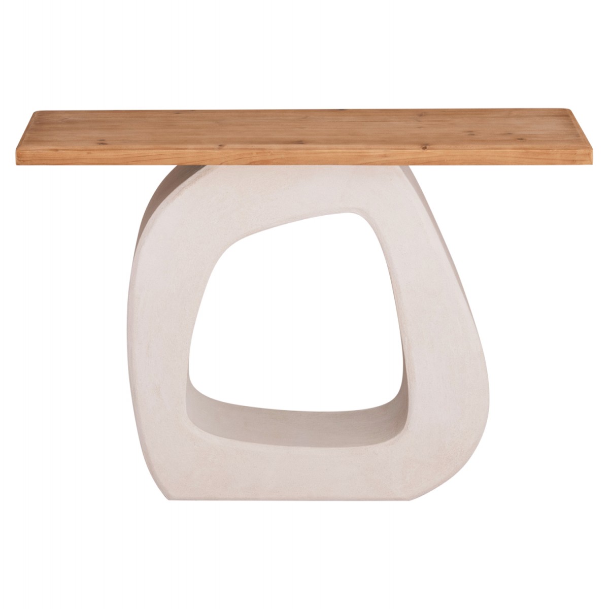 ΚΟΝΣΟΛΑ ΣΕΙΡΑ SANTORINI HM18043 ΤΟΠ ΞΥΛΟ ΕΛΑΤΟΥ-ΒΑΣΗ ΥΠΟΛΕΥΚΟ MDF 120x38x83Υεκ.