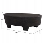 ΤΡΑΠΕΖΙ ΣΑΛΟΝΙΟΥ ΟΒΑΛ ΣΕΙΡΑ SANTORINI HM18066 MDF ΣΕ ΜΑΥΡΟ ΧΡΩΜΑ 100x60x33Υεκ.