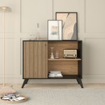 ΜΠΟΥΦΕΣ-ΚΟΝΣΟΛΑ ΜΕΛΑΜΙΝΗΣ KRUDEN HM9442.11 ΜΑΥΡΟ-ΦΥΣΙΚΟ 100x40x78.5Υεκ.