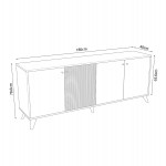 ΜΠΟΥΦΕΣ ΜΕΛΑΜΙΝΗΣ KRUDEN HM9446.11 ΜΑΥΡΟ-ΦΥΣΙΚΟ 180x40x78.6Υεκ.
