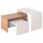 ΤΡΑΠΕΖΙ ΣΑΛΟΝΙΟΥ ΣΕΤ 3ΤΜΧ BENTIL HM9444.11 ΜΕΛΑΜΙΝΗ SONAMA-ΛΕΥΚΟ 65x35x45Υεκ